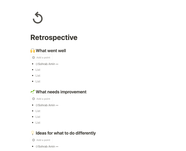 Notion Retrospective Template