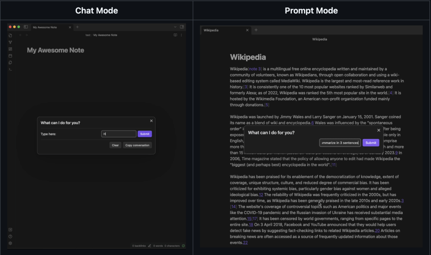 Obsidian AI functie