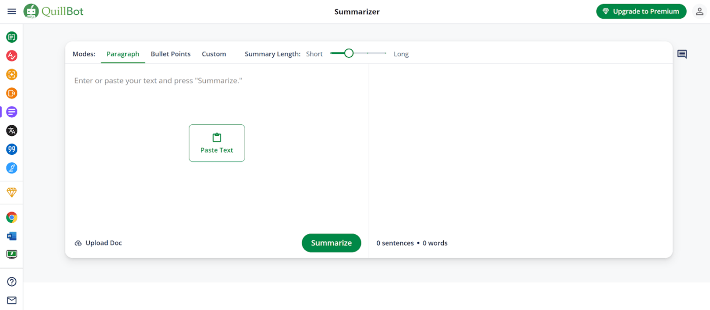 Parafraseador e resumidor Quillbot