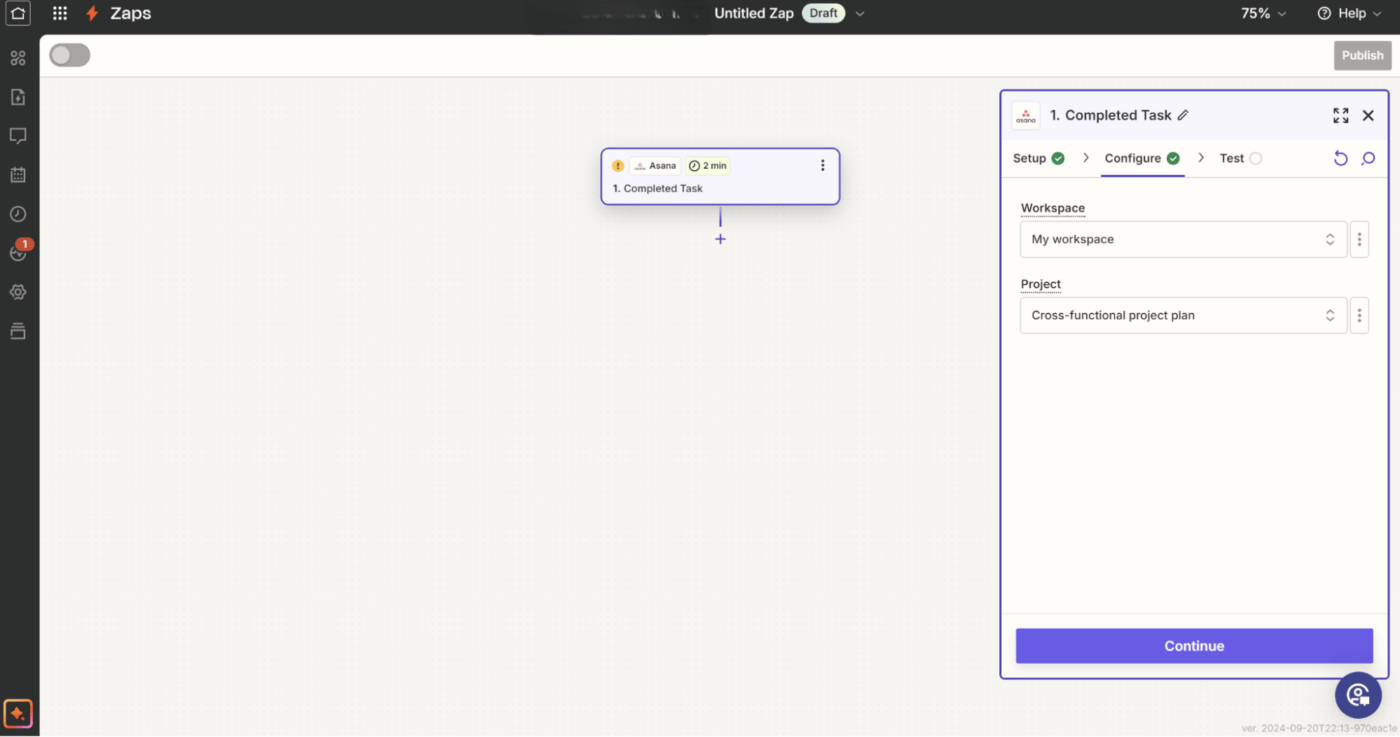 Verwenden Sie die Box auf der rechten Seite, um das Ziel Ihrer Asana-Daten zu beschreiben: how to export asana to excel