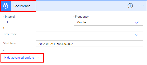 Mengatur interval pengulangan dan frekuensi pada Power Automate