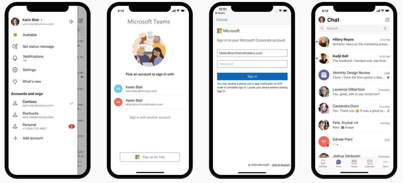 Recursos do aplicativo Teams Mobile recursos do microsoft teams