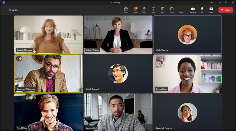 Functie van Microsoft Teams voor videogesprekken