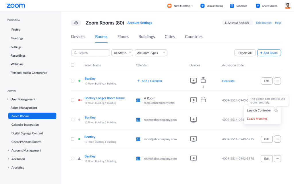 Zoom Workplace Dashboard Cloud Communication Software