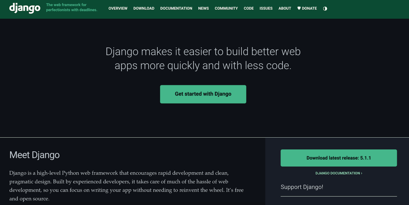 Open Source Projects:  Django for rapid web development