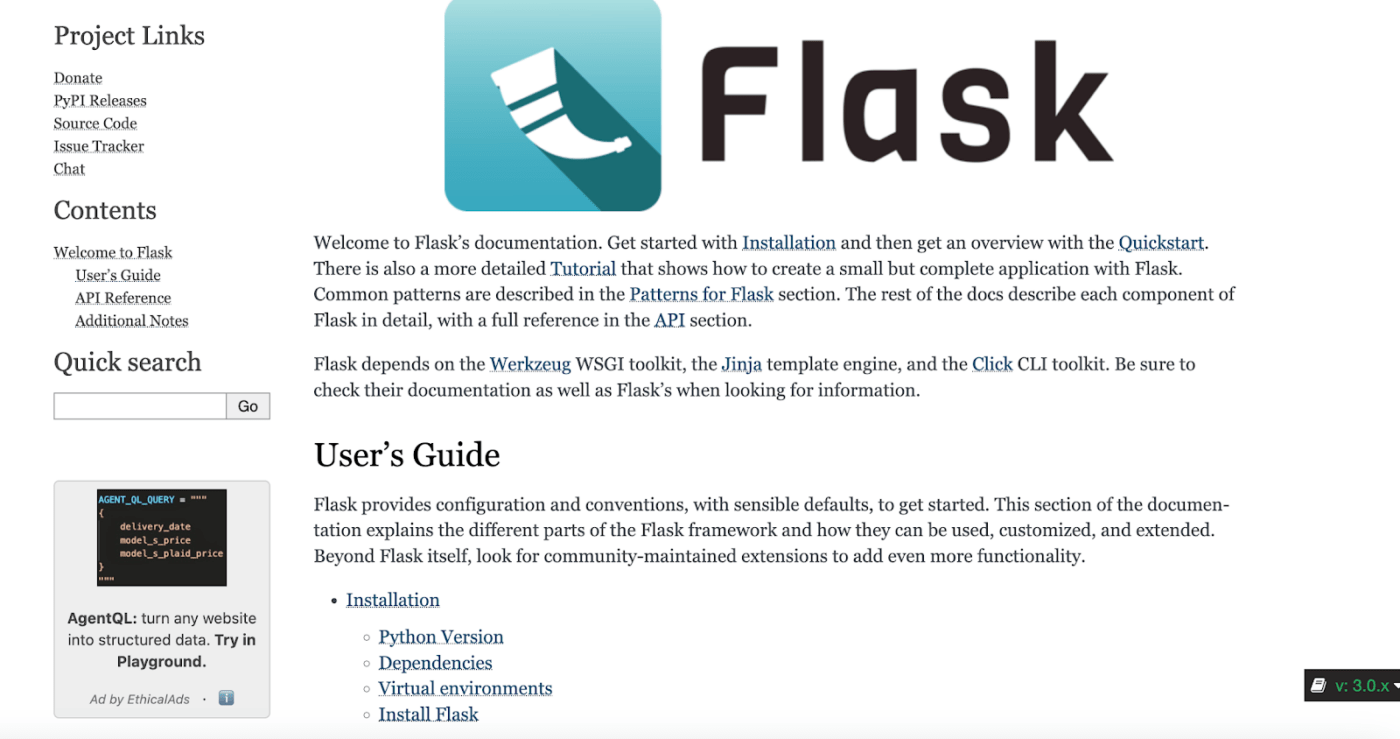 オープンソースプロジェクト：柔軟なウェブ開発のためのFlask