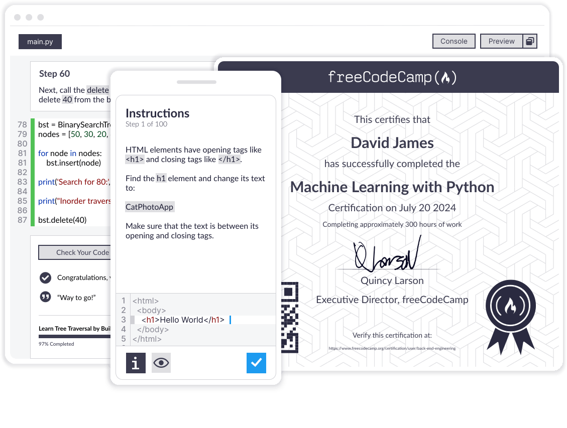 freeCodeCamp open source projects for coding  