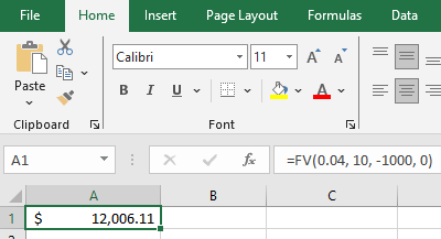 Calculating future value [FV]