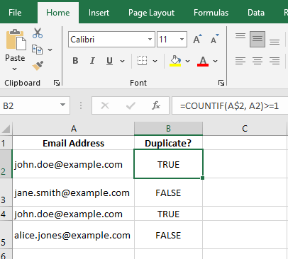 Finding duplicates [COUNTIF]