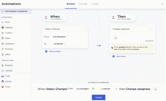 Cara menggunakan AI untuk Pemasaran - Otomatisasi ClickUp