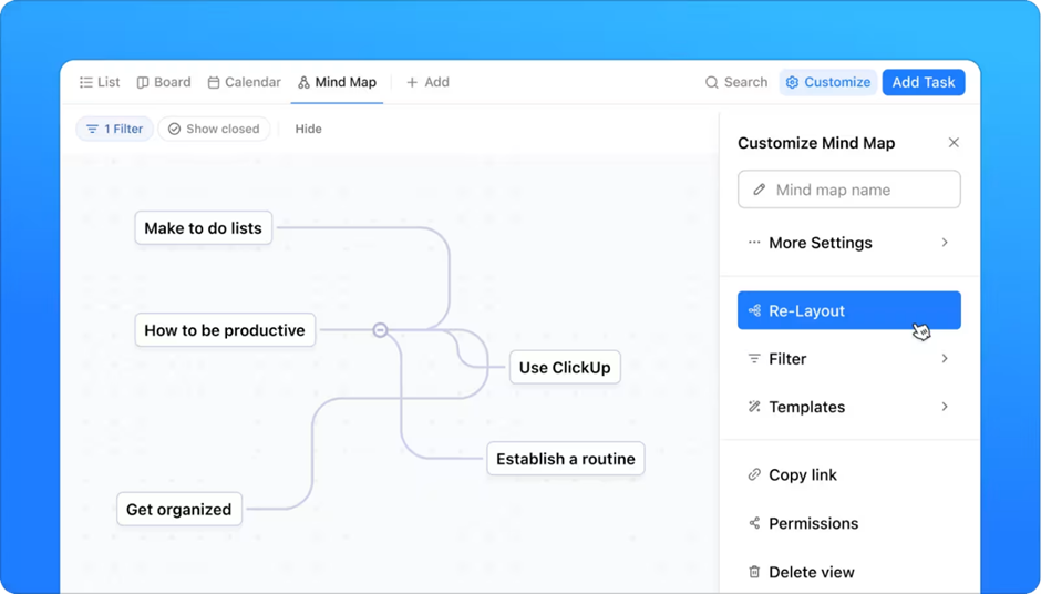 ClickUp’s Mind Maps