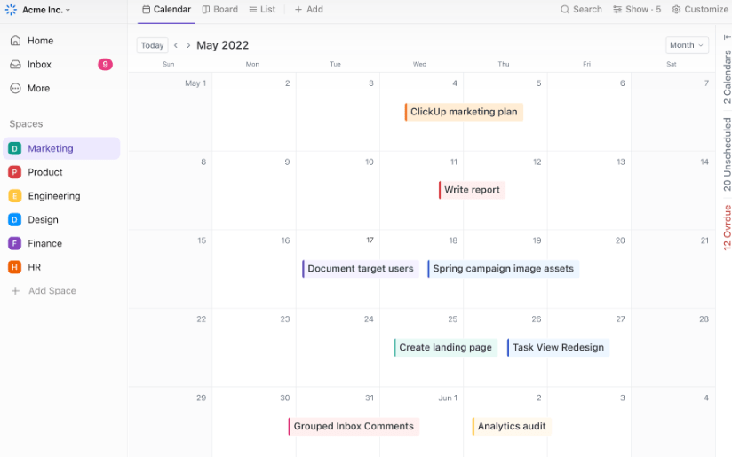 ClickUp Calendar