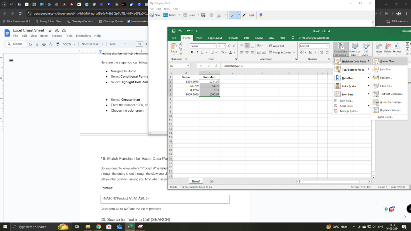 Conditional formatting based on Value