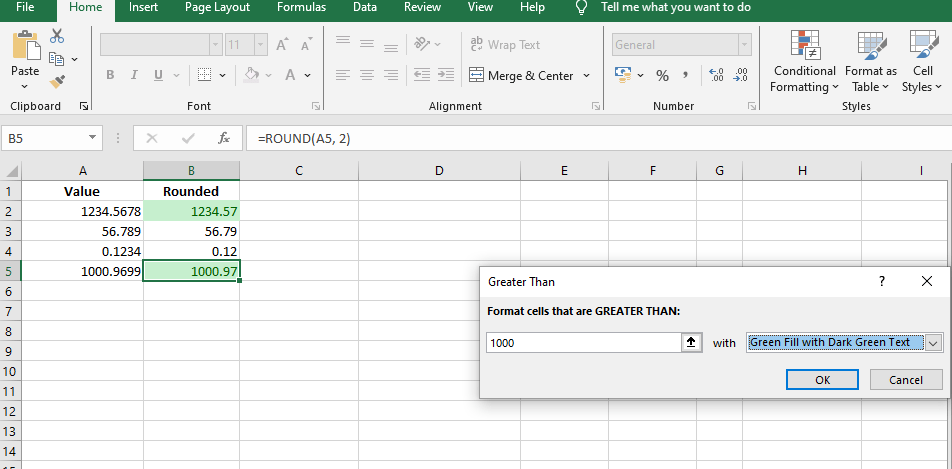 Conditional formatting based on Value 