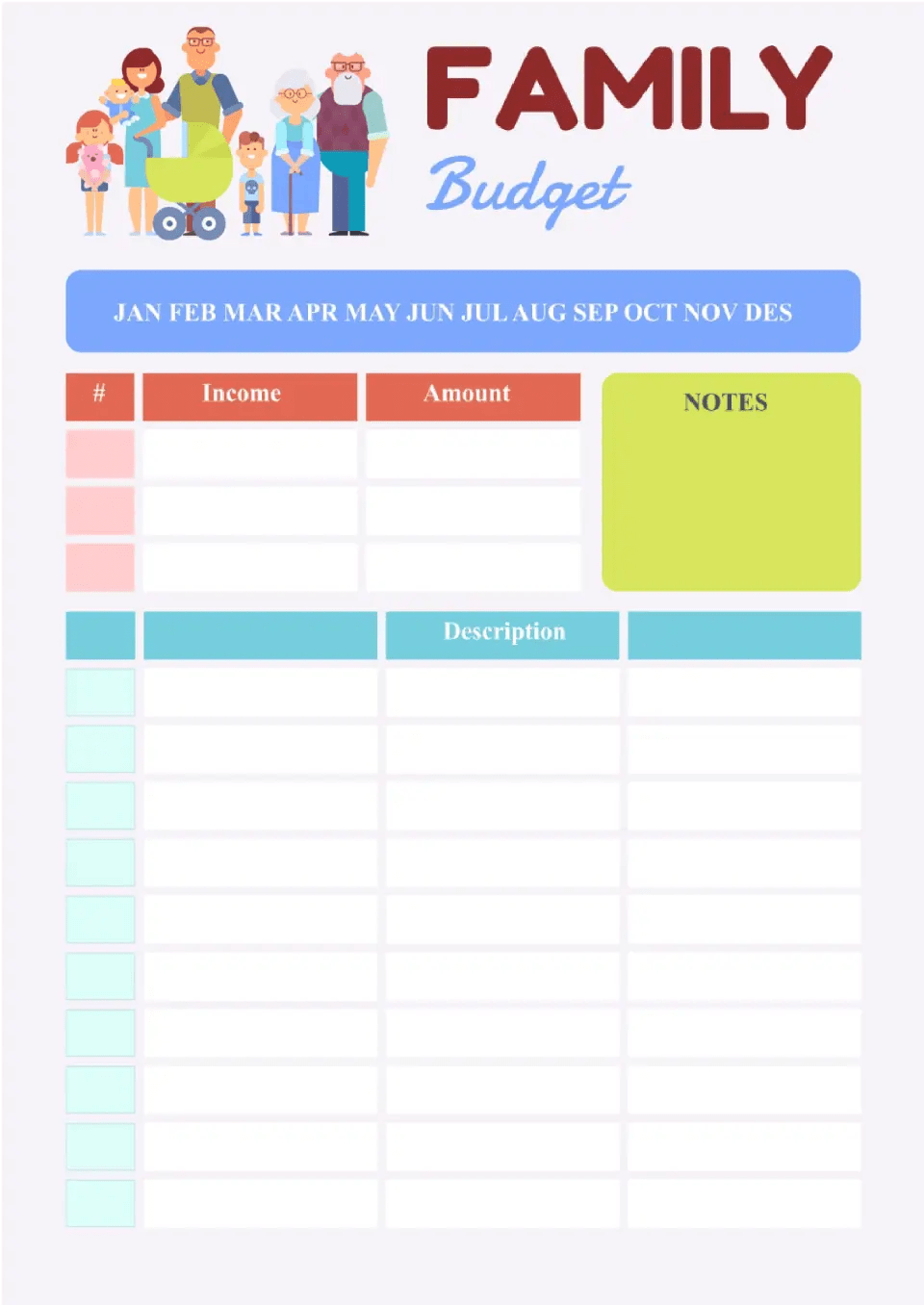 Google Docs Family Budget Template