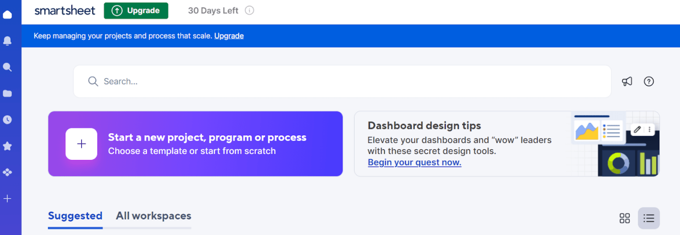 Faça login em sua conta e configure uma nova planilha