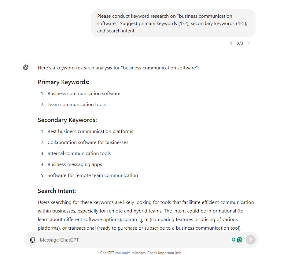 find long-tail keywords in ChatGPT