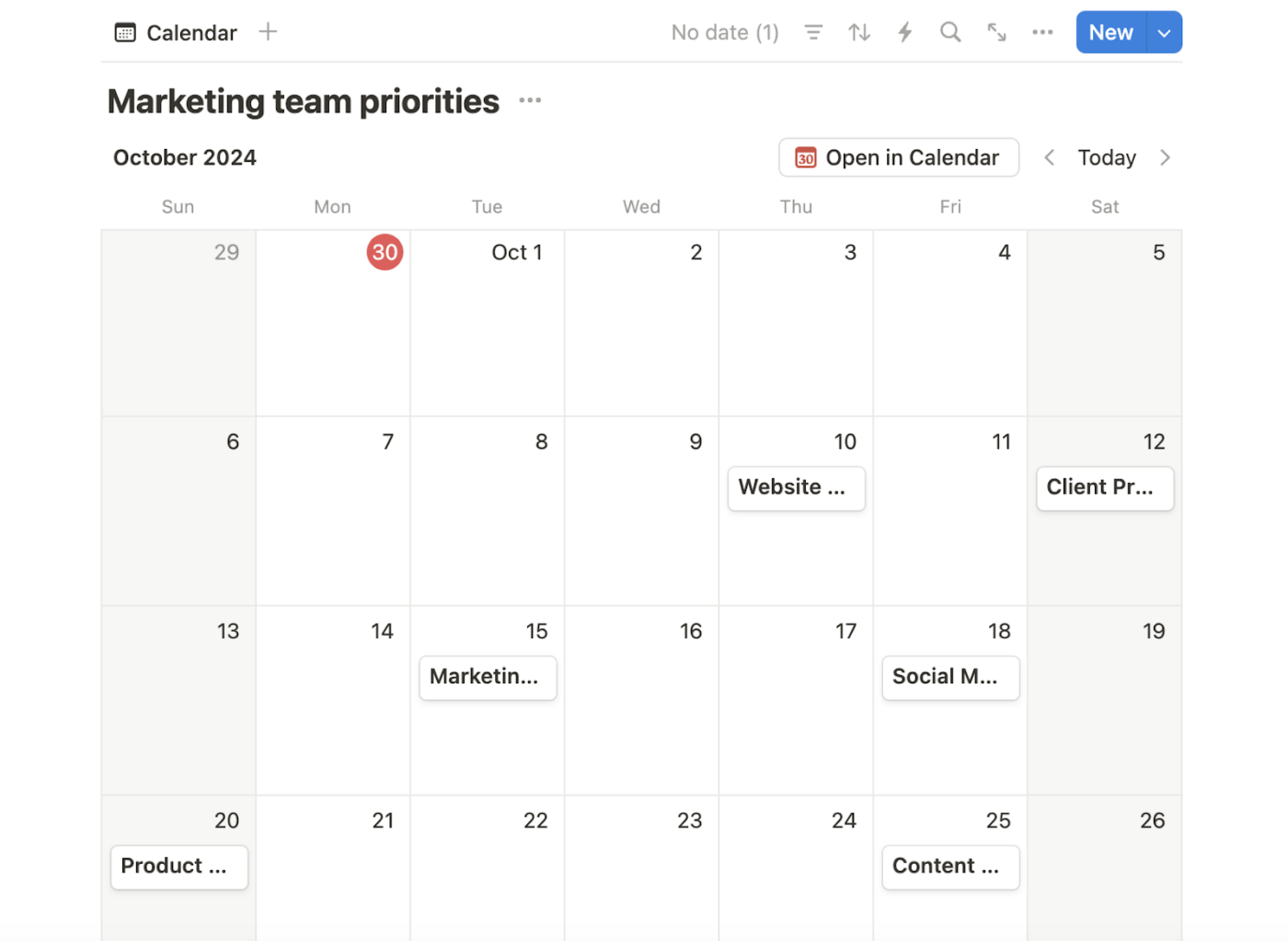 Calendar View