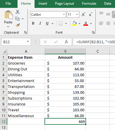 Bedingte Summierung \[SUMIF\]: Excel-Spickzettel