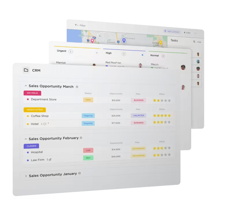 Dasbor penjualan Solusi Manajemen Proyek CRM ClickUp