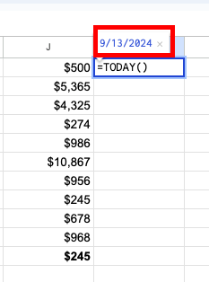 Menambahkan lembar contekan lembar kerja google sheet tanggal sekarang (HARI INI)