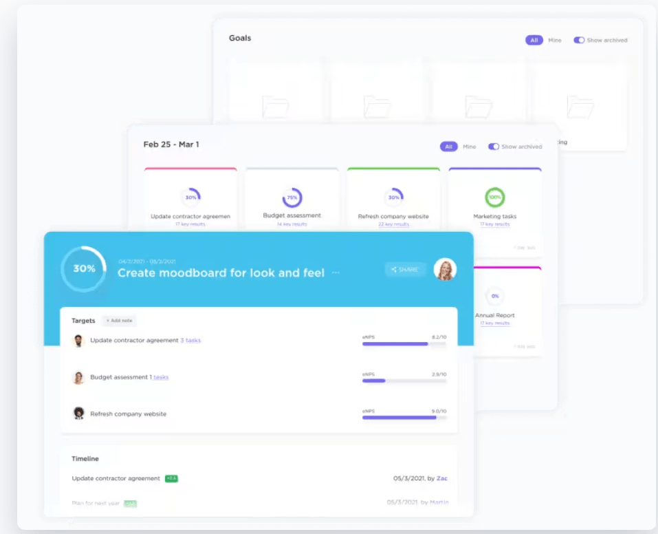 ClickUp Goals: Areas of Improvement at work