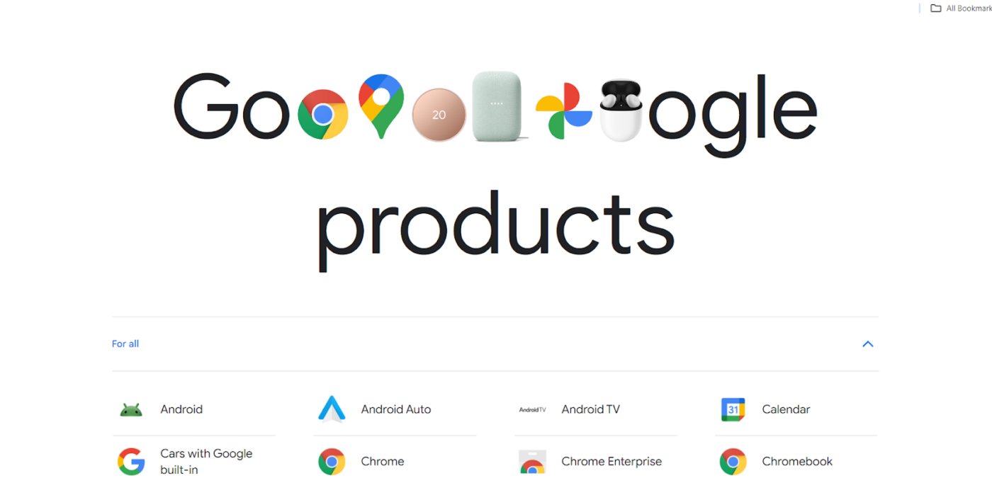 Google Products
product ecosystem