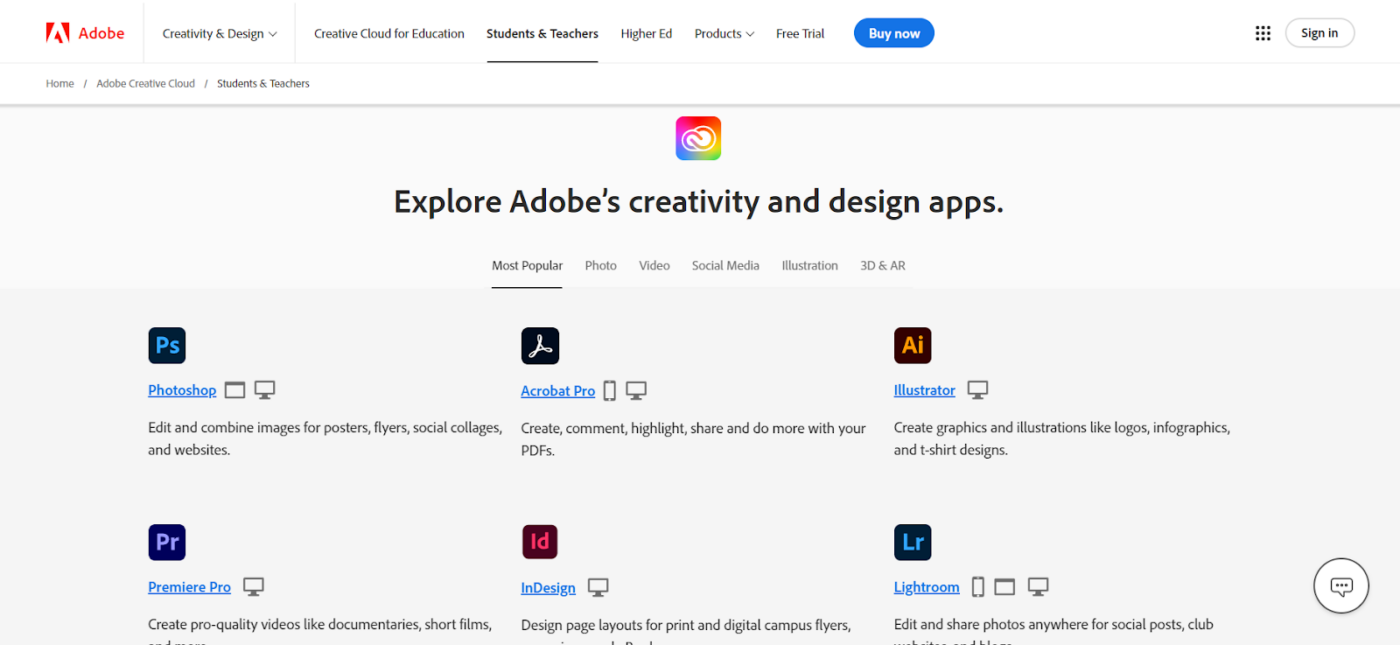 Ekosystem produktów Adobe