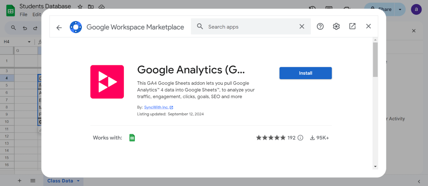 Google Analytics Ad: google sheets automation