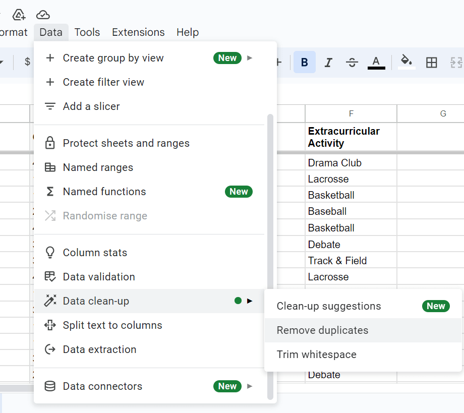 Automação da remoção de duplicatas: automação do Google Sheets