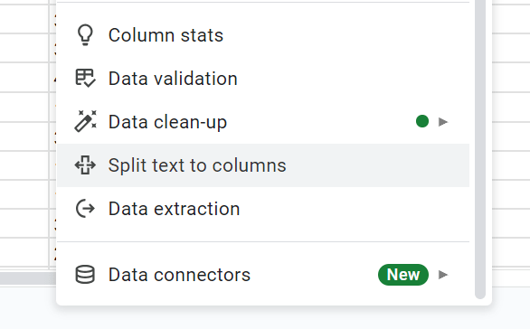 Automatización de la división de texto en columnas: automatización de Google Hojas de cálculo de Google