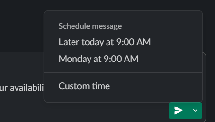 Definir o horário das mensagens agendadas do Slack