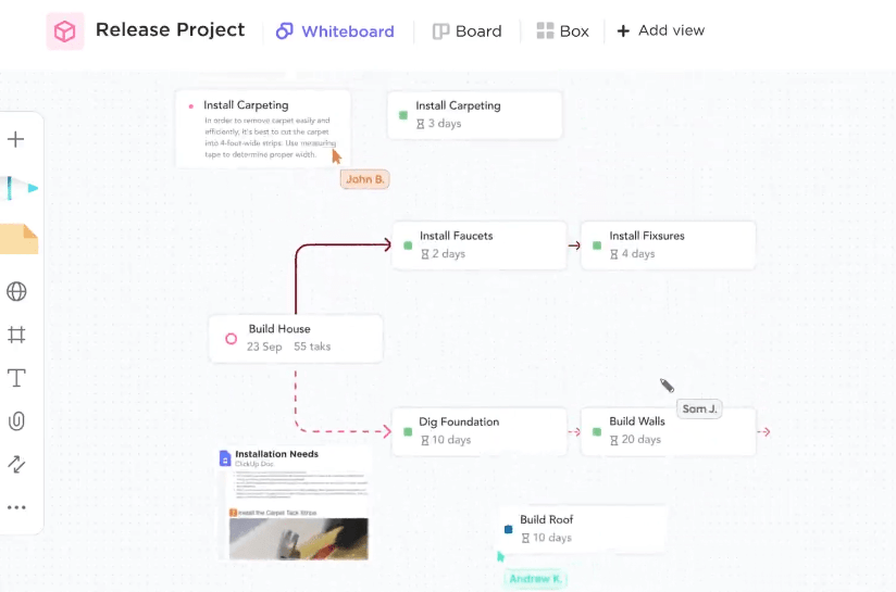 ClickUp Whiteboard: PARA