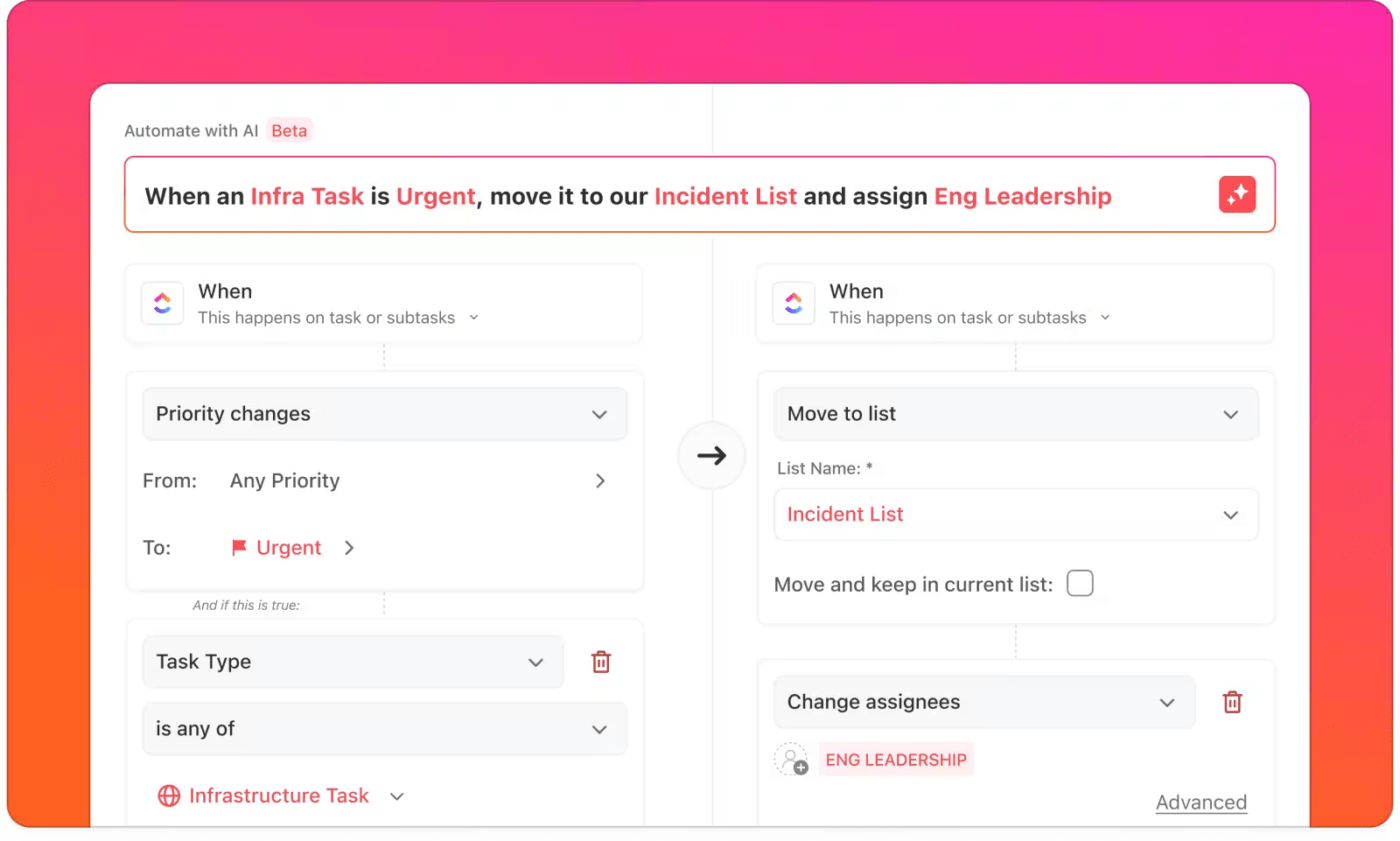 Simplifique o fluxo de trabalho com o ClickUp Automations