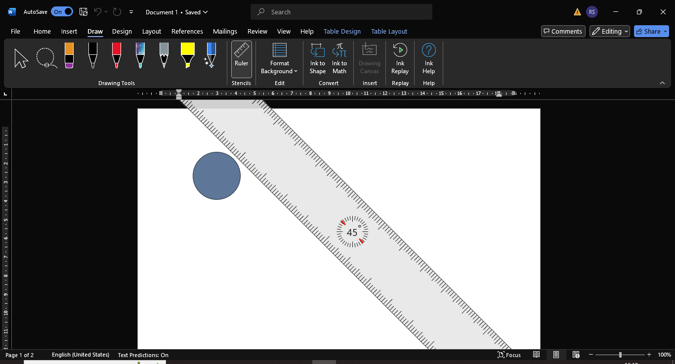 How to Draw in Word - Using the ruler tool