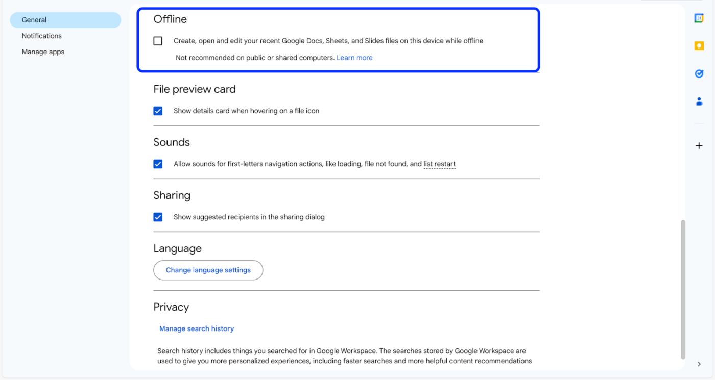 Work offline with Google Drive: google workspace tips