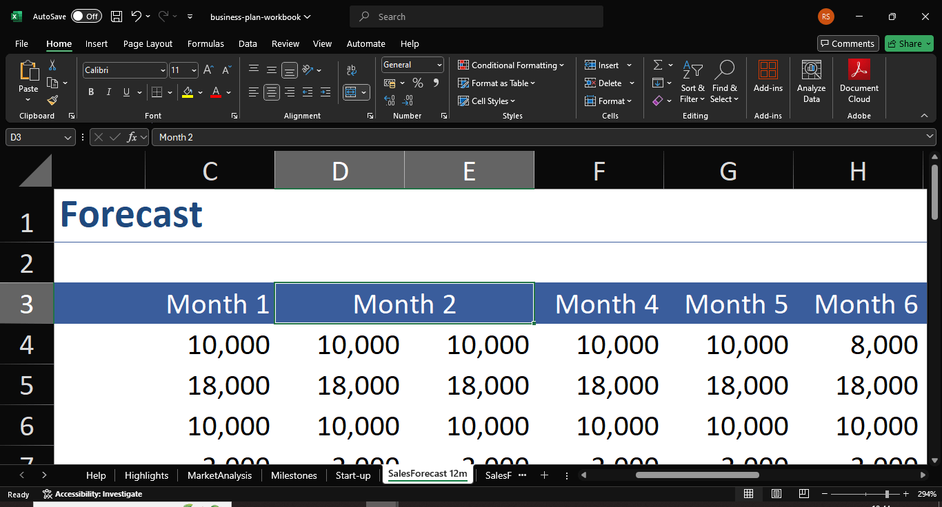 Alignments in excel