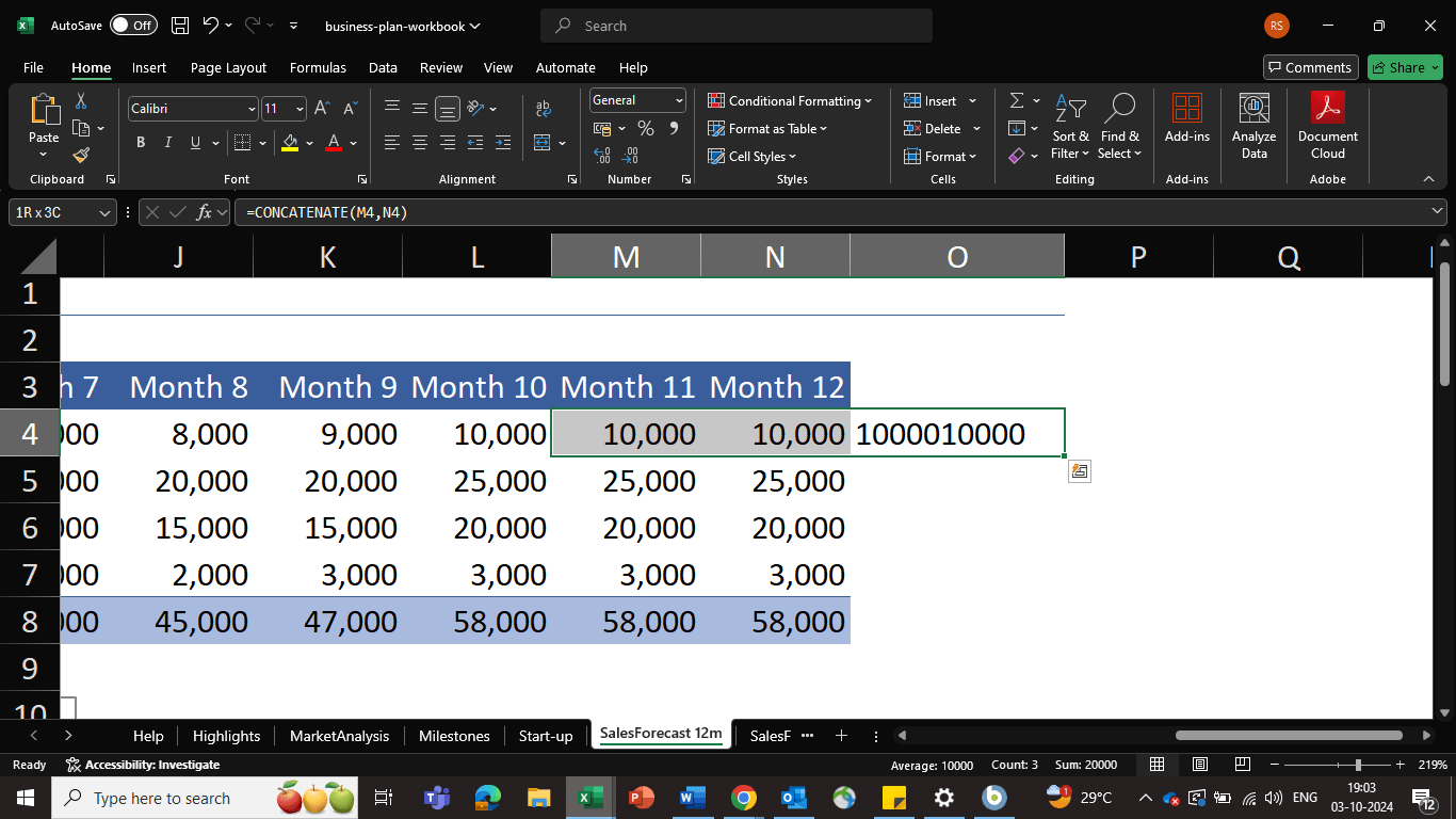 Concatenate values: How to merge cells in excel