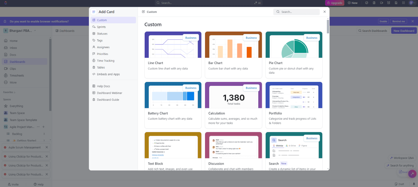 ClickUp Dashboard