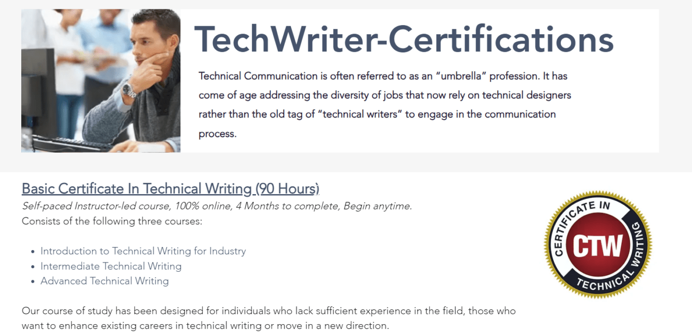 TechWriter Certification Programs