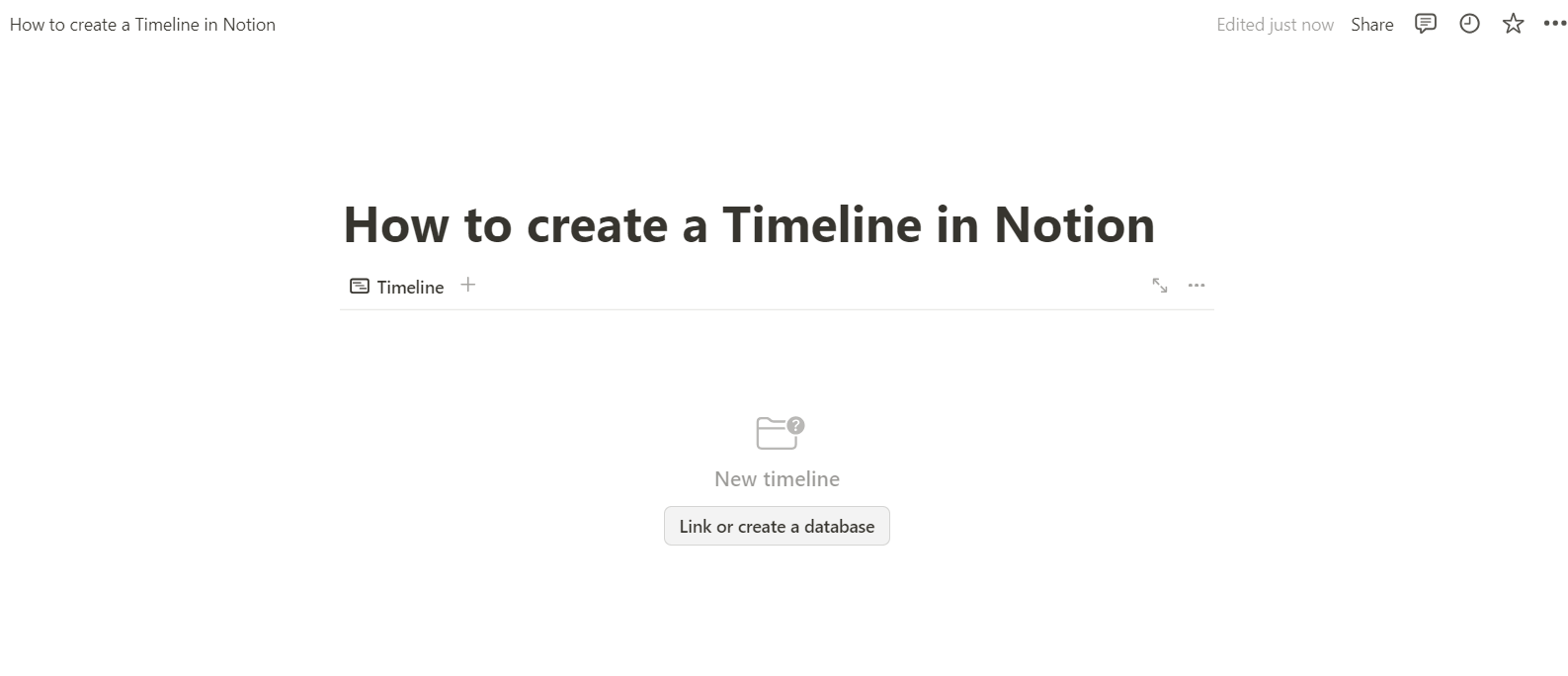 Select a new timeline in Notion