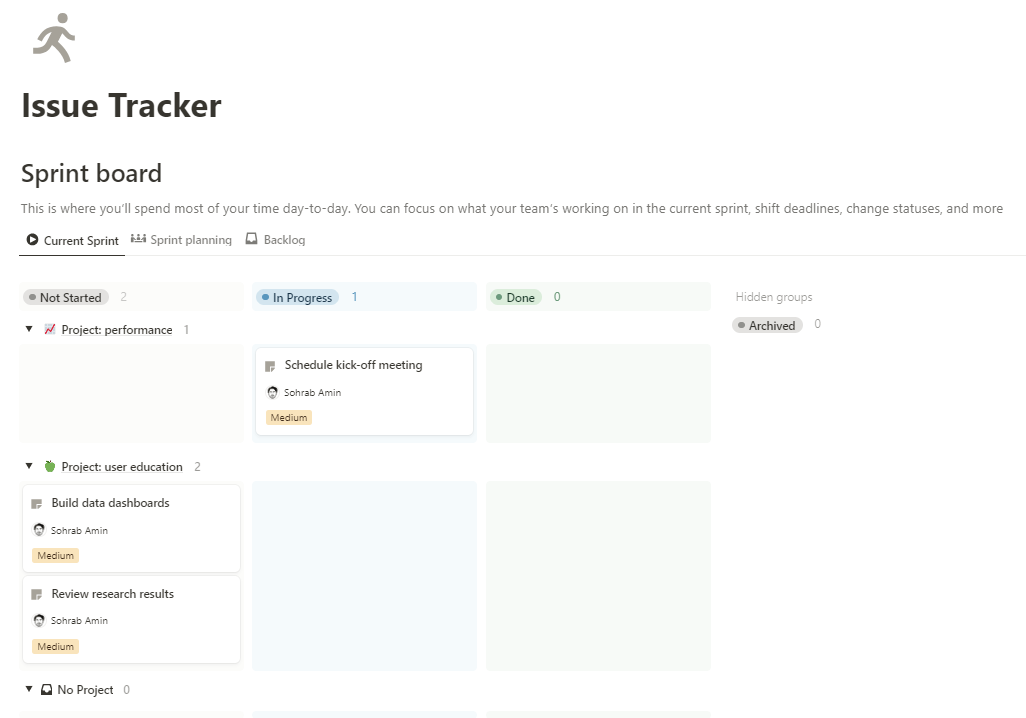 Notion probleem tracker