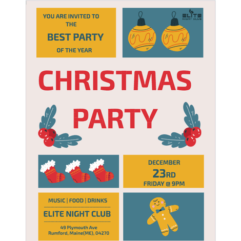 Der weihnachtsclub party Flyer Vorlage