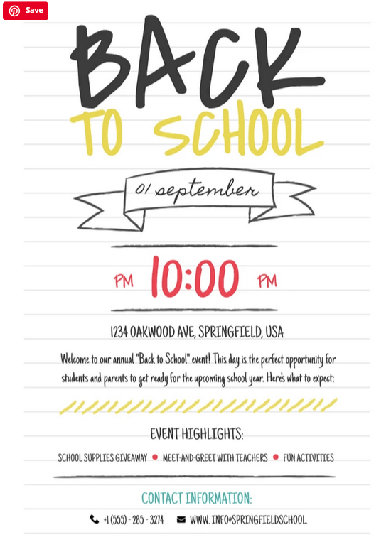 The Creative Back to School Flyer Vorlage: google docs Flyer Vorlage