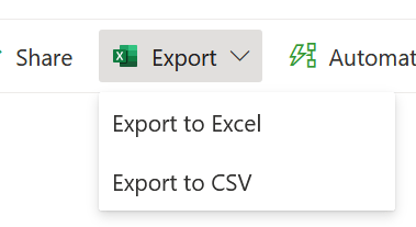 Export to Excel