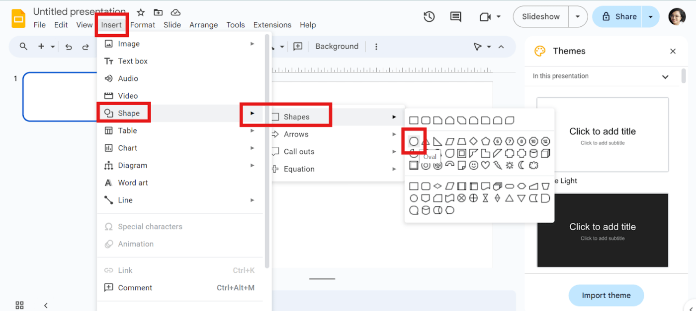 Choose your shape: venn diagram google slides