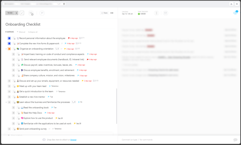 ClickUp Onboarding Checklist Template