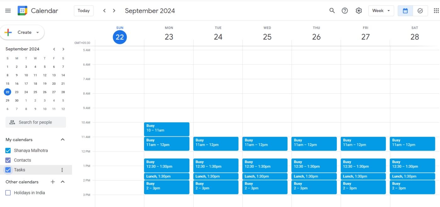 Abrir el panel en Google Calendar para exportar a Excel