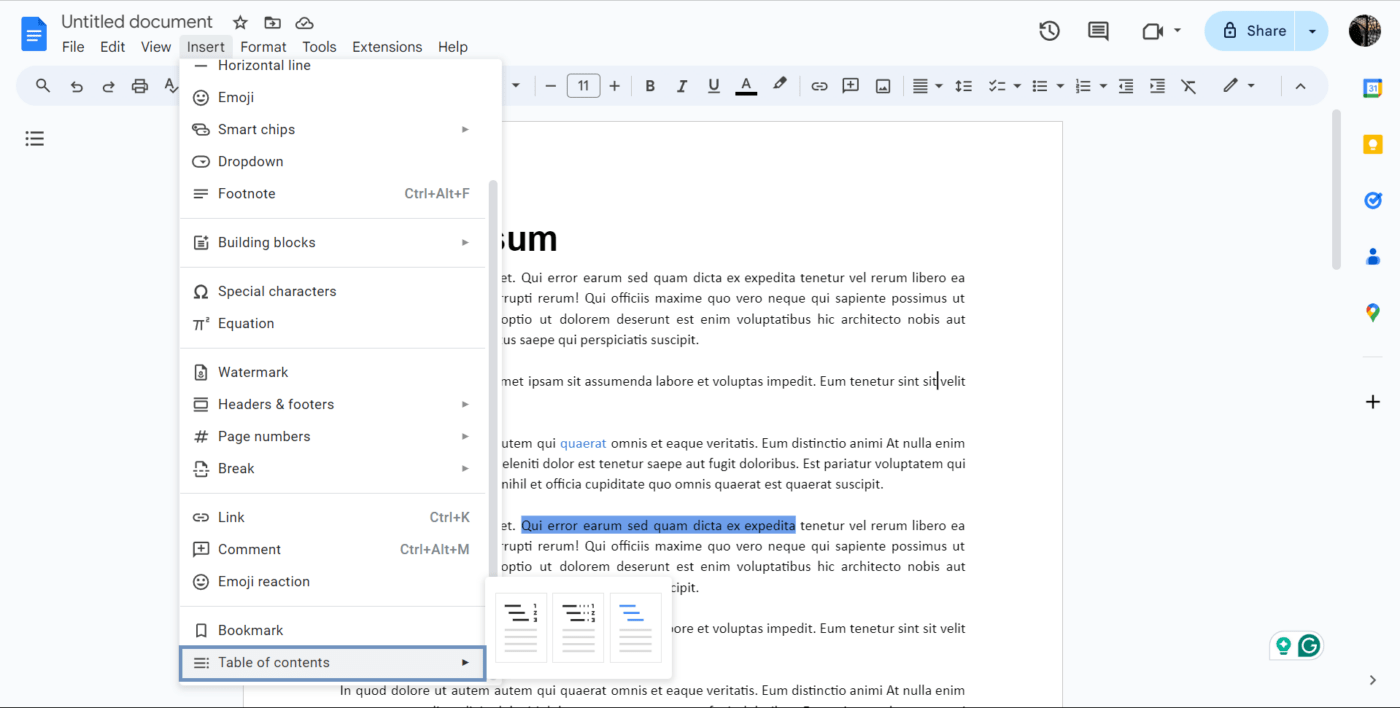 Como personalizar o Google Docs adicionando um índice