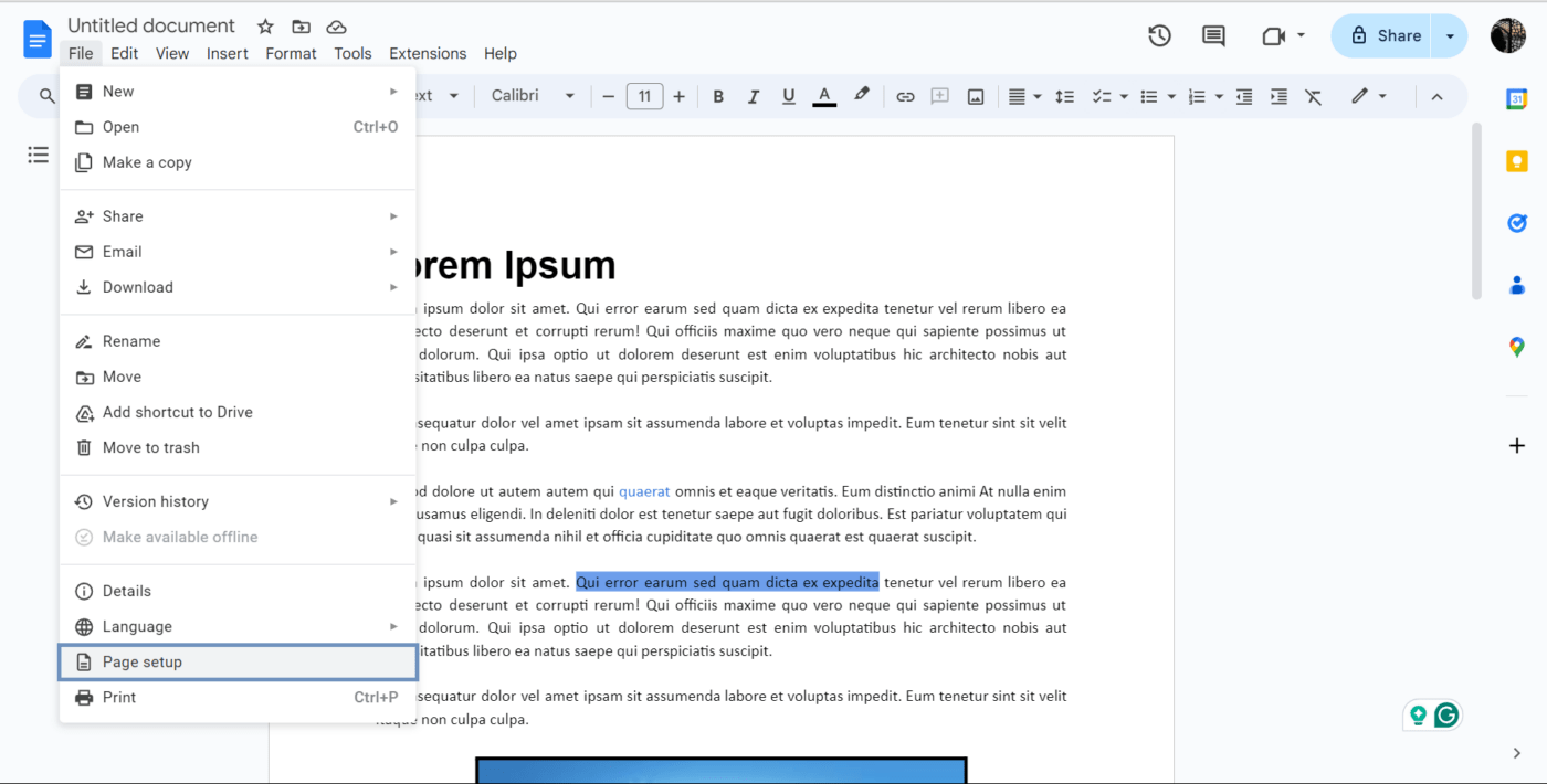 Como personalizar o Google Docs usando a configuração de página